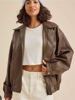 Altar’d State Reba Bomber leather jacket